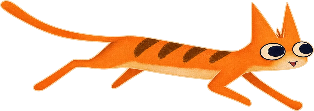 Foxii sprinting with his body fully stretched out